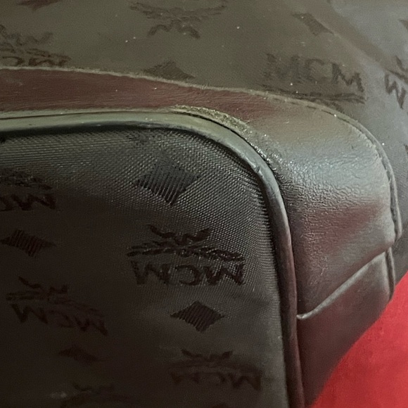 GUC MCM Visetos Nylon Bucket Bag - Picture 8 of 13